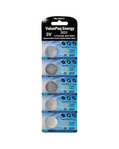 Dantona VAL-2025-5 ValuePaq Energy 2025 Lithium Coin Cell Batteries, 5 pk
