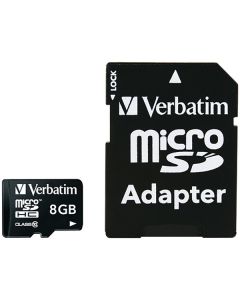 Verbatim 44081 microSDHC Card with Adapter (8GB; Class 10)